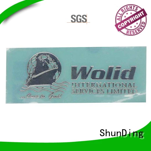 stainless metal sticker by Chinese manufaturer for commendation ShunDing