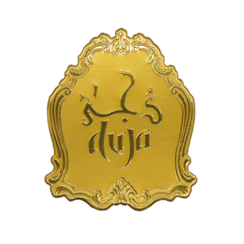 Metal Gold Anodized Customized Aluminum Perfume Sticker  SD-S00004