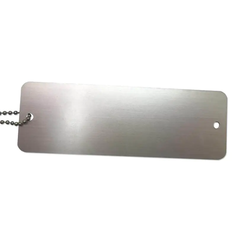 Custom Garment Aluminum Metal Hang Tag Color Printed Brushed Beaded Chain SD-T00004