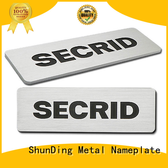 ShunDing quality aluminum name plates from China for identification