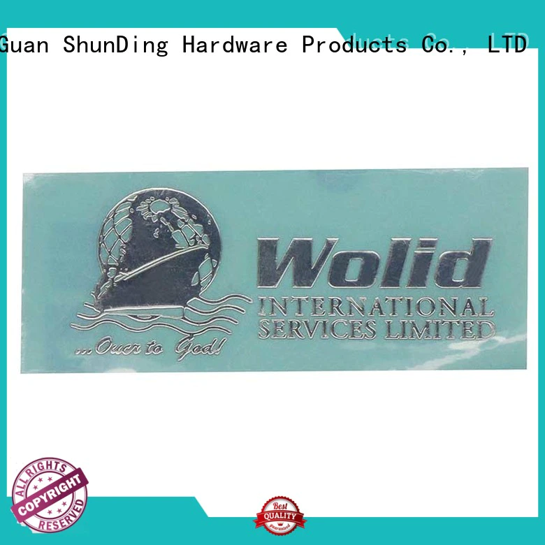 thin metal logo stickers injected ShunDing company