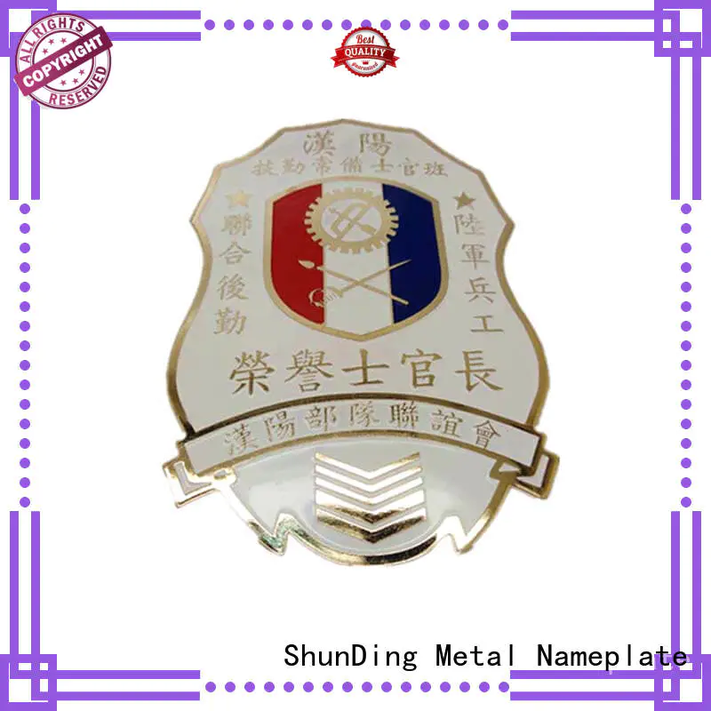 ShunDing fine- quality metal police badge supplier for staff