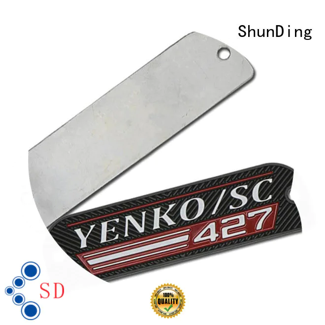 Colorful embossing Aluminum Nameplate with mounting holes SD-N00005