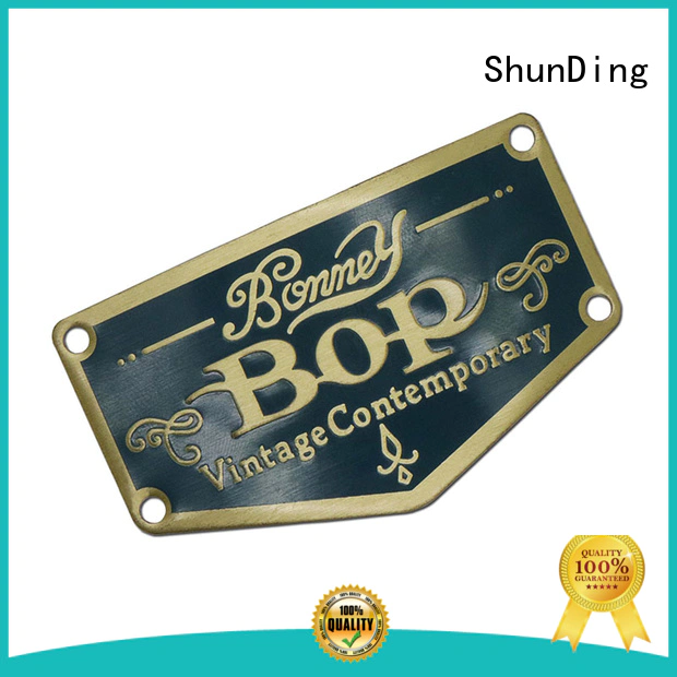 ShunDing Brand sticker thin etched metal logo stickers