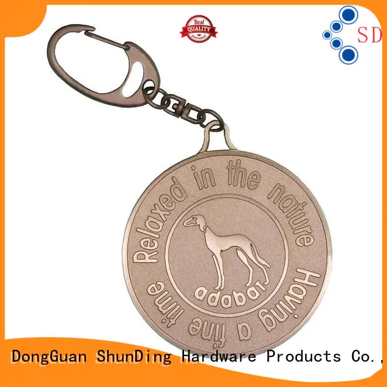 Hot printed key tag brown aluminum ShunDing Brand