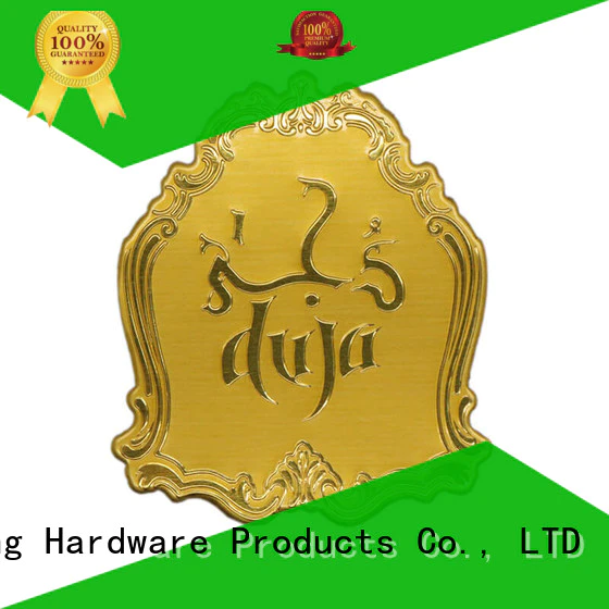etched gold metal logo stickers customized epoxy ShunDing Brand
