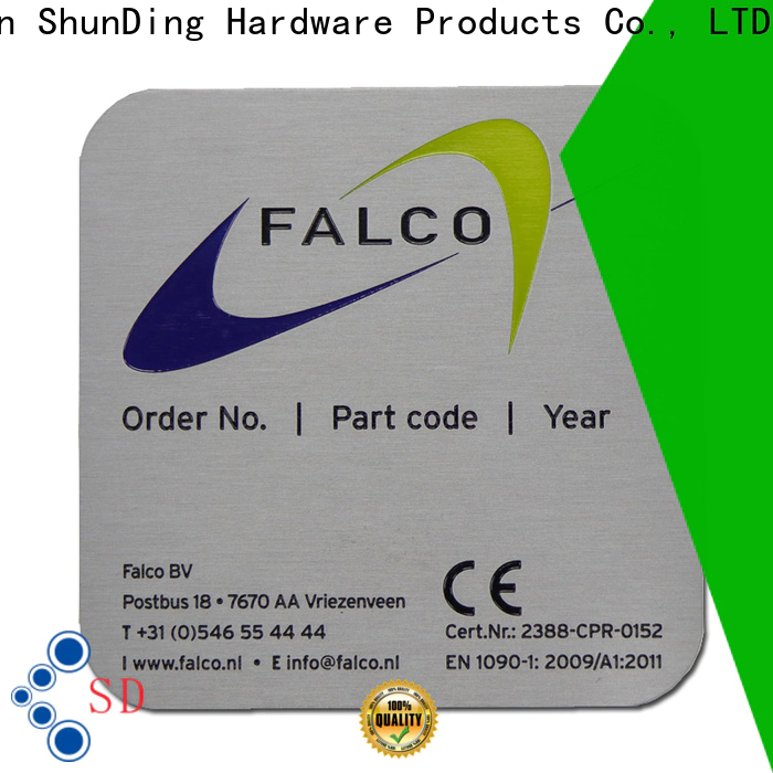 ShunDing aluminum nameplate certifications for souvenir