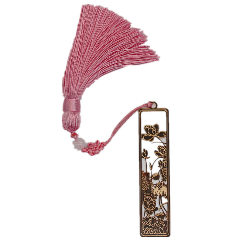 Chinese manufacturer stock cute custom enamel Hollowed Out Metal Brass Bookmarks