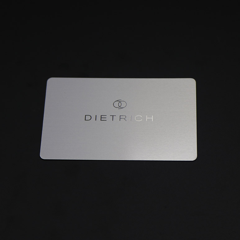 High Quality Custom Brand Fashion Matte Finish Metal Name Label Silk Printing Aluminum Business Visiting Card for Own Logo